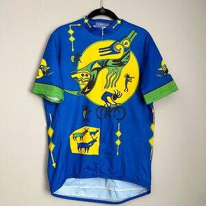 VTG Performance Cycling Jersey – Southwestern Kokopelli Graphic Made in USA XL